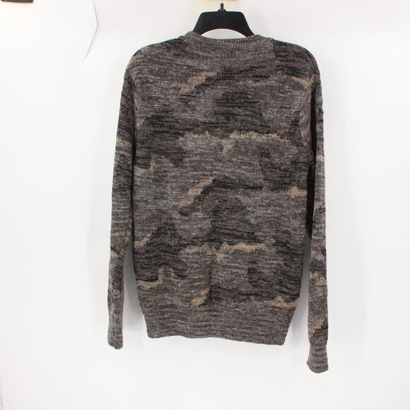 Wallace & Barnes sweater mens medium Camo Print Knit Linen Blend crew neck - Picture 6 of 9